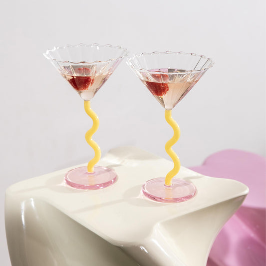 &Klevering 焦糖色弧形香檳杯 2 件組