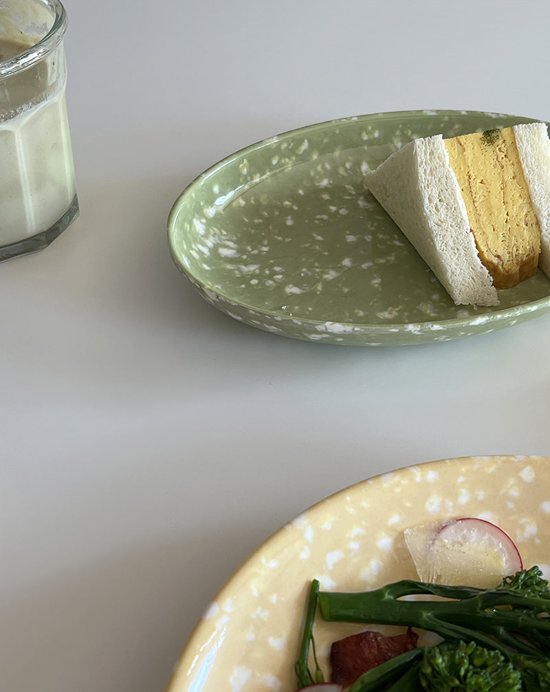 Pola at home 復古大理石深橢圓零食盤 (2色可選)