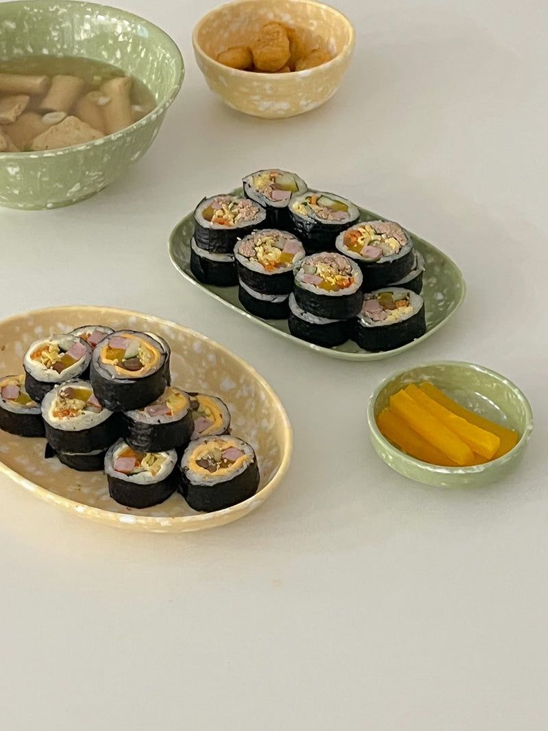 Pola at home 復古大理石深橢圓零食盤 (2色可選)