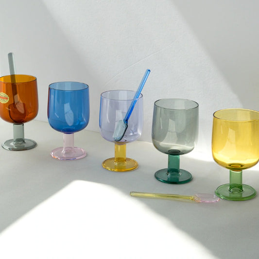 amabro TWO TONE WINE GLASS 拼色玻璃高腳酒杯