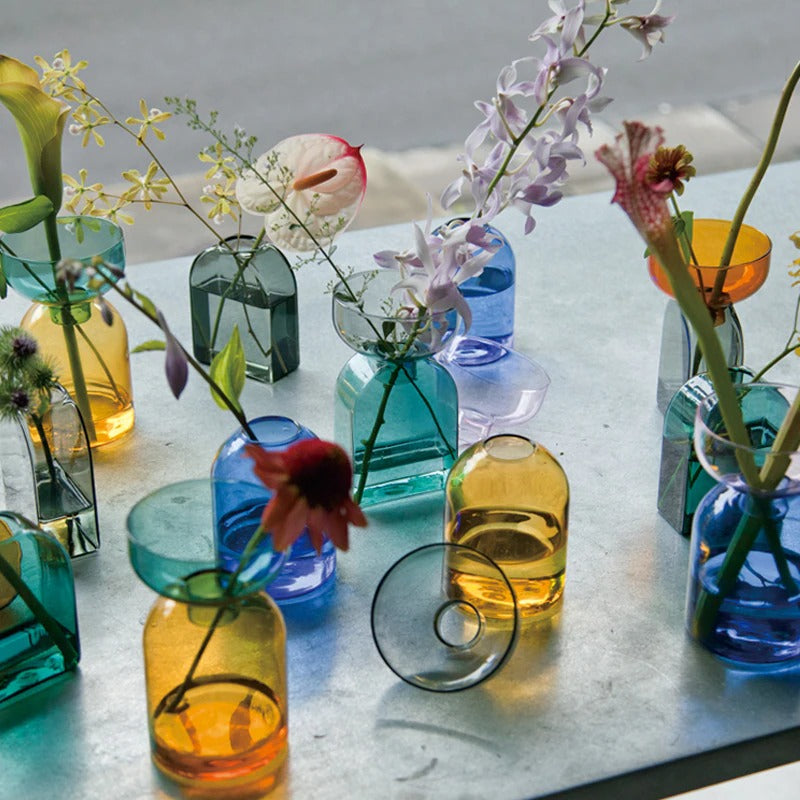amabro TWO TONE VASE 方形拼色玻璃花樽