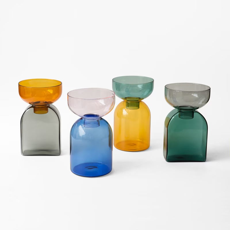amabro TWO TONE VASE 方形拼色玻璃花樽