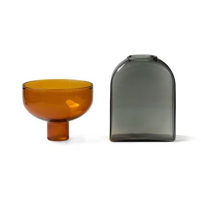 amabro TWO TONE VASE 方形拼色玻璃花樽