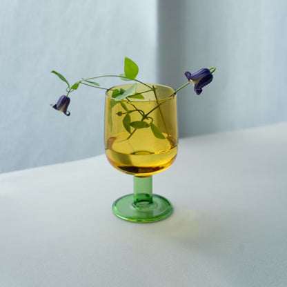 amabro TWO TONE WINE GLASS 拼色玻璃高腳酒杯