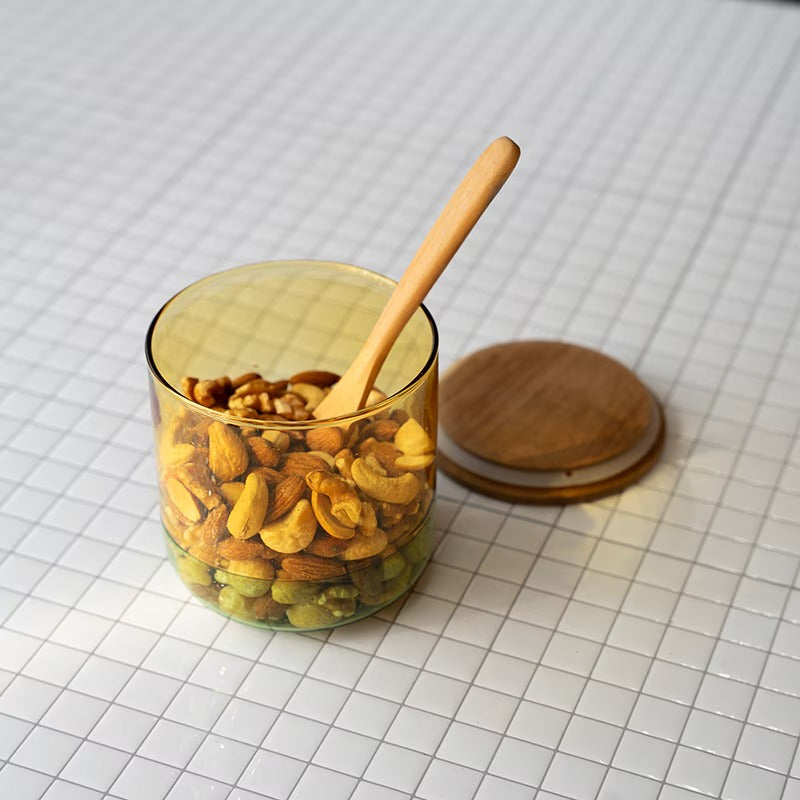 amabro TWO TONE CANISTER 拼色木蓋玻璃儲物罐