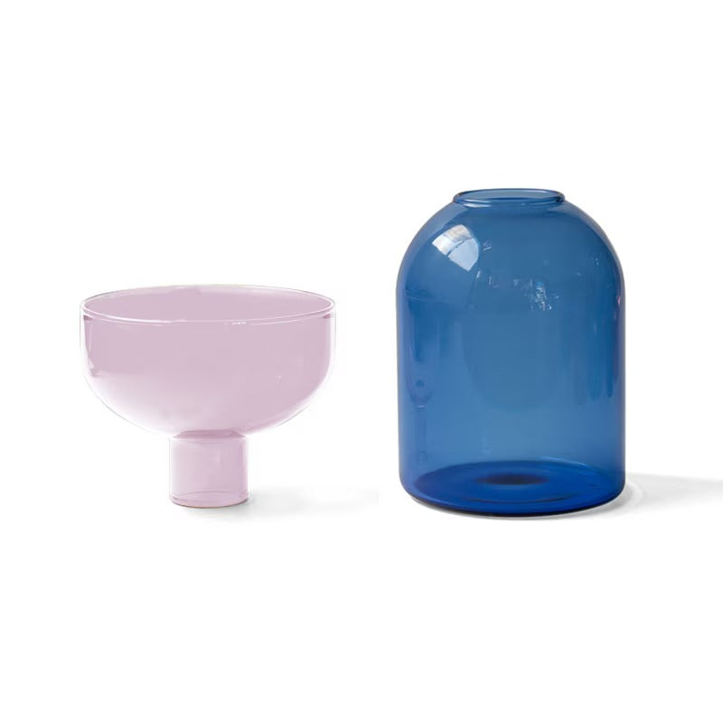 amabro TWO TONE VASE 方形拼色玻璃花樽