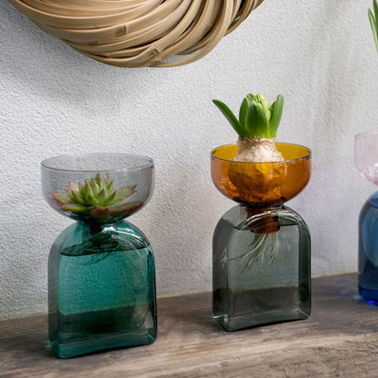 amabro TWO TONE VASE 方形拼色玻璃花樽