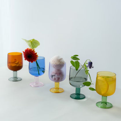 amabro TWO TONE WINE GLASS 拼色玻璃高腳酒杯