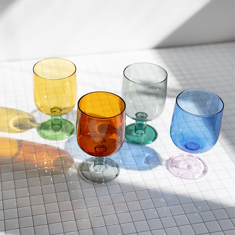 amabro TWO TONE WINE GLASS 拼色玻璃高腳酒杯